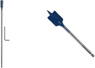 BOSCH Daredevil DSBE1012 12-Inch Drill Bit Extension, Blue & DSB1013 1-Inch by 6-Inch Daredevil Spade Bit, Blue
