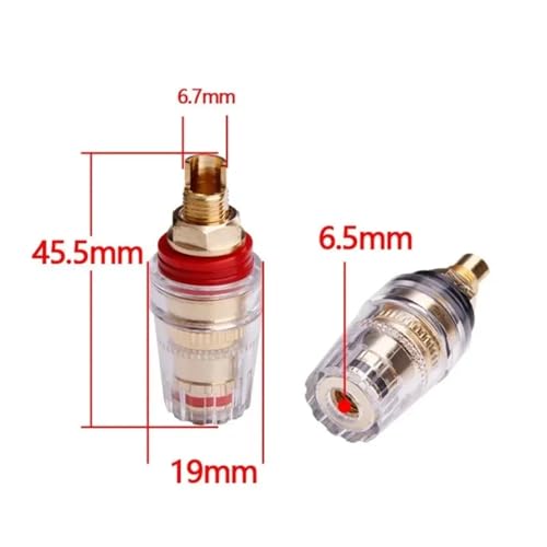 Conector banana para reparar bornes de altavoz rotos con poste de cobre duro dorado pack de 2 4