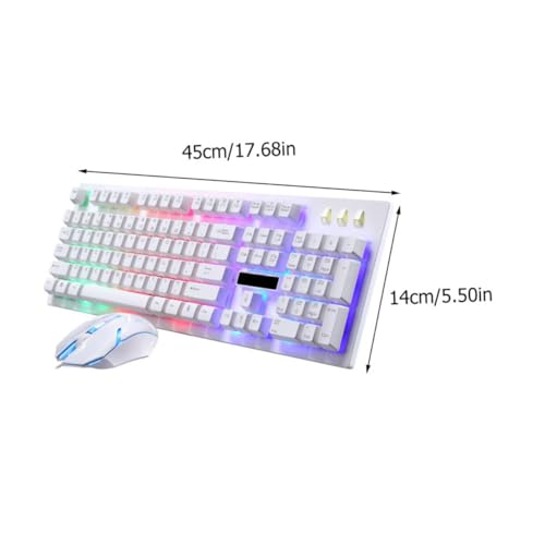 Teclado blanco y mouse para PC con diseño ergonómico y antifantasma 2