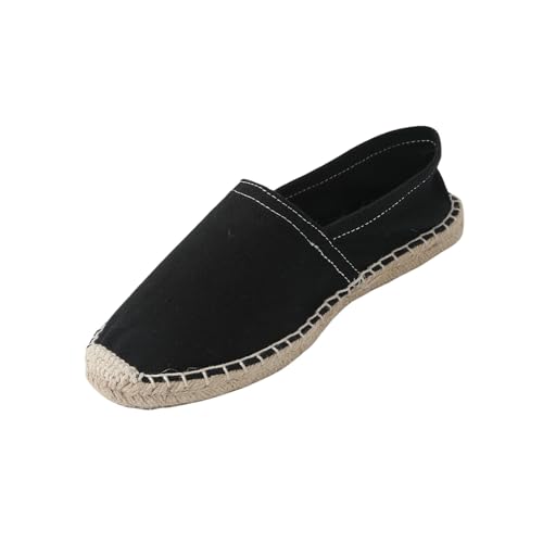Espadrilles pour homme style décontracté à enfiler, confortables, respirantes, style mocassin, légères et antidérapantes, idéales pour une utilisation en extérieur, Noir, 9.5 US