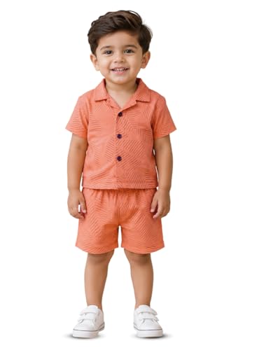 Image of 3BROS Baby Boys & Baby Girls Pure Cotton Clothing Set Casual Half Sleeves Shirt with Shorts Set For Boys & Girls
