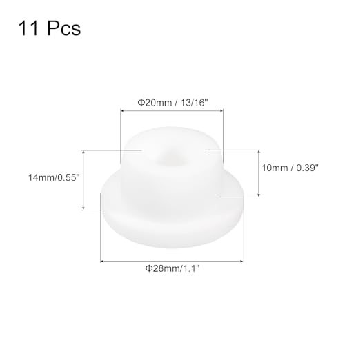 Image of MECCANIXITY 11pcs T-Shaped Silicone Plugs 20mm 13 /16 Inch Dia Snap in Plug Hole Seal Cover Round Rubber Stopper for Kitchen Rubber Bulkheads Waterproof Sealing Plugs White