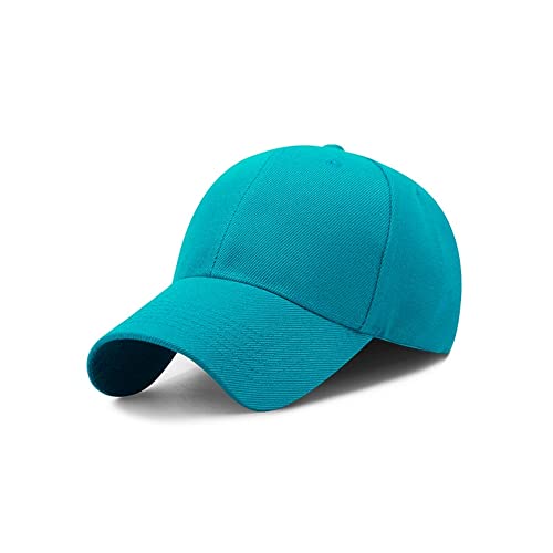 YTNKIV Unisex Baseball Caps Sports Solid Color Fishing Outdoor Hunting Jungle Hats Couple Baseball Cap (Aqua Blue)