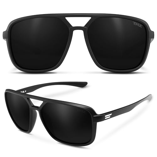 Image of TOROE Super Dark Black Out Polarized Sunglasses Extreme Light Sensitivity Advanced UV Protection C4 Impact Resistant