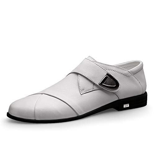 Zapatos de piel para hombre estilo Oxford casual cómodos y elegantes en color blanco