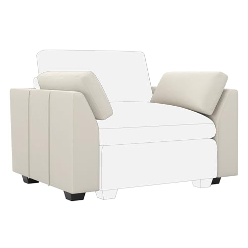 Belffin Sectional Couch Armrest Module for Velvet Piping Modular Sectoinal Sofa,1 Pair of Armrests, Beige Beige Armrest Module