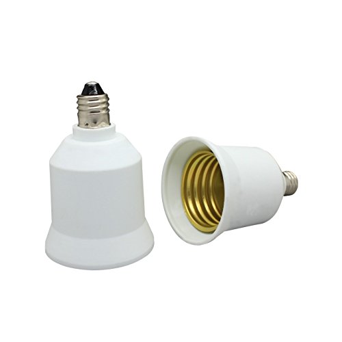 5PCS White PBT E11 to E27 Socket Adapter; Fire Proof Light Bulb Holder Converter E11 to E26/E27 Base