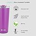 Drinco - 20 oz Stainless Steel Tumbler | Double Walled Vacuum Insulated Mug With Lid, 2 Straws, For Hot & Cold Drinks (20oz Deep Purple, 20oz)