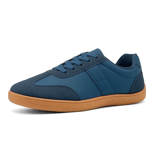 Women's Retro Low Top Dark Blue Sneakers Fashion Trainning Sneakers Casual Walking Shoes for Women/Men Gum Sole Walking Footwear Non Slip Trainers Size 7 Women/5.5 Men