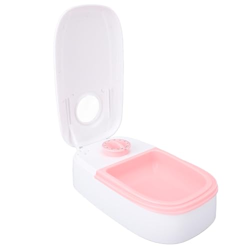 Generic Mangiatoia Automatica per Animali Domestici Precisa e Temporizzata per Cibo Fresco e Secco, Ciotola per Cani, Gatti, Materiale Plastico Ad Alta tenacità (PINK)