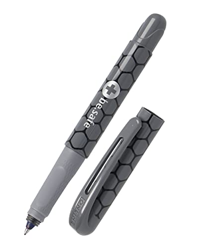 ONLINE Be.safe - Bolígrafo de punta redonda, superficie antibacteriana, para diestros y zurdos, agarre ergonómico, cartuchos de tinta estándar, para niños, estudiantes