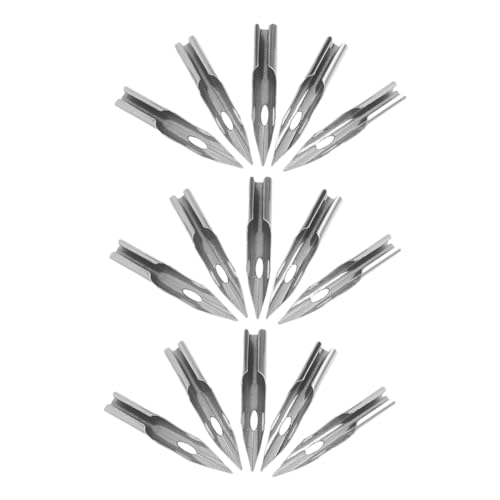 KONTONTY Artistic Precision: 15 Pcs 0.28mm Metal Nibs for Fountain Pen for Calligraphy Sketching Lettering