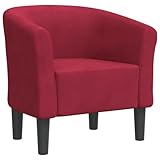 vidaXL Sillón de Terciopelo Rojo Tinto