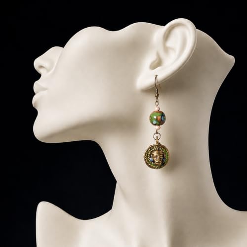 Image of Handcrafted Bohemian & Tribal Earrings for Women - Ethnic Brass, Floral & Festival-Inspired Statement Designs in Drop, Dangle, Hoop & Stud Styles