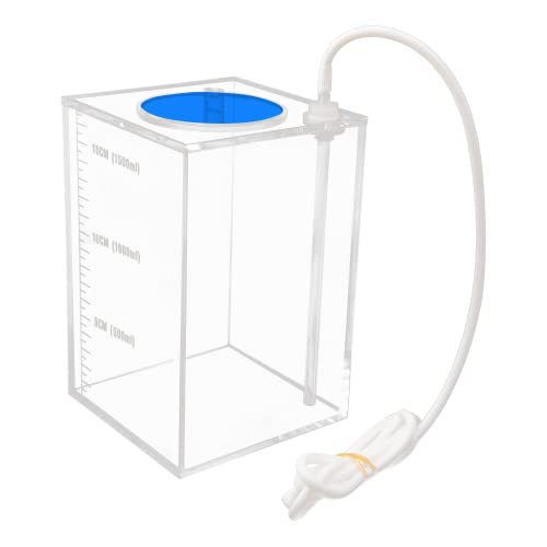 Image of Aquarium Choice Acryli Made Liquid Storage Bucket Dosing Pump Reservoir Container (4.25 * 4.25 * 6.5 Inch;1500ml /1.5L（Blue Version)