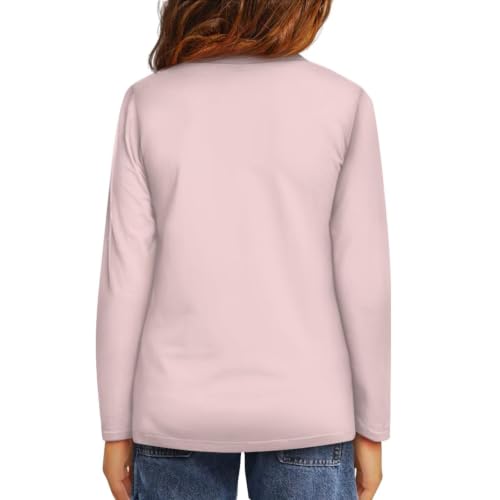 Image of Girls Long Sleeve T Shirt Cute Cartoon Crewneck Shirt for Kids 3-16Y Fall Winter Clothes