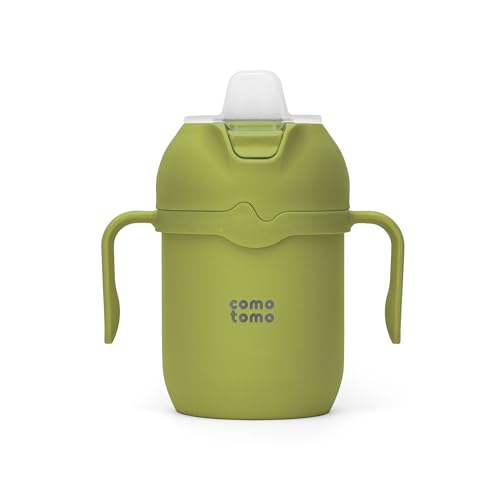 Comotomo Toddler Tumbler 8oz Insulated Sippy Cup with Silicone Straw and Spout, Green by Comotomo - Used condition - US$15.91