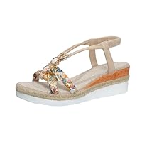 Genérico Sandalias Mujer Verano,Sandalias Mujer Verano CuñA,Zapatos Tacon,Zapatos Azules,AmazonespañA Ofertas,Casual Verano CuñA CóModos Retro Wedge De Playa Zapatillas