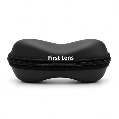 Image of First Lens Sunglasses Case, Portable Triangular Foldable Eyeglass Case, Hard Shell Protective Eyewear Holder for Men and Women