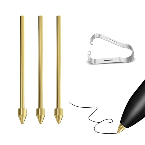 Puntas de repuesto de cobre no desgastadas, compatibles con Samsung Galaxy Tab S10/S9/S8/S7/S6, Note 10/20, S22/S23/S24/S25 Ultra S, puntas de lápiz de control preciso para Kindle Scribe, 3 piezas
