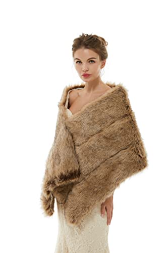 Women's Faux Fur Wraps Shawls Bridesmaids' Shrugs Stole Winter Bridal  Wedding Cover up - Product Details