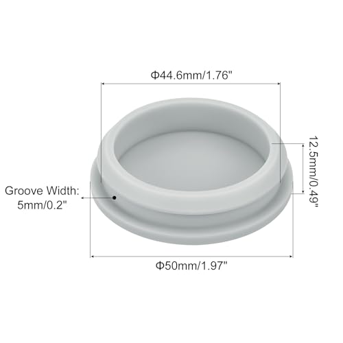 Image of MECCANIXITY 1pcs Silicone Snap in Locking Hole Plugs,44.6mm /1.8 Inch Mounting Diameter Narrow Groove Width 5mm Panel Seal Cover Round for Kitchen Bulkheads Waterproof Sealing Plugs Grey