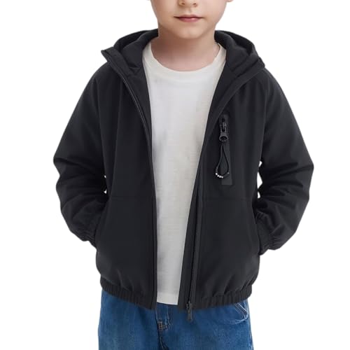 Chaqueta impermeable para niños y niñas, ligera, transpirable, resistente al viento, color sólido, manga larga, cremallera, cortavientos, casual, para otoño e invierno, ropa deportiva para exteriores