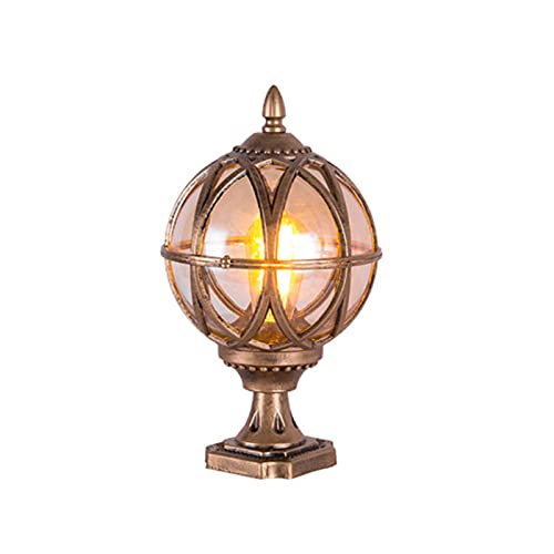 Luminaire de Poteau extérieur Design IP65 étanche E27 Base d'ampoule Abat-Jour en Verre Transparent Lampes de Poteau de Colonne d'extérieur, Lanterne de Poteau de Pilier extérieur de Maison