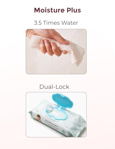 Image of Momcozy PLAIN Baby Wipes Sensitive, Minimal Ingredient Formula, 4 Packs