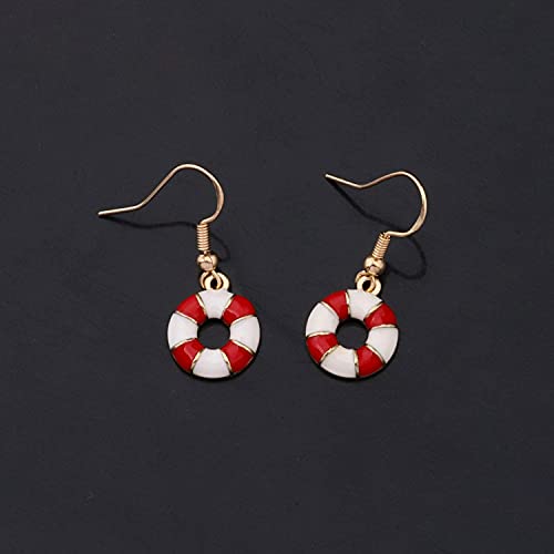 Chooro Beach Life Saver Earrings Nautical Earrings Life Ring Preserver Jewelry Gift For Life Guard Life Saver Gift Lifebuoy Earrings (Life Saver Earrings) #TOP3