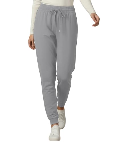 Pantalon de jogging long femme taille haute élastique : bas de sport léger respirant
