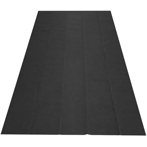 AutoFloorGuard AFG8018 17 Foot x 7.3 Foot Golf Cart Medium Size Garage Carpet Containment Mat with Stay-Put Corners and Anti-Slip Backing, Black Cover