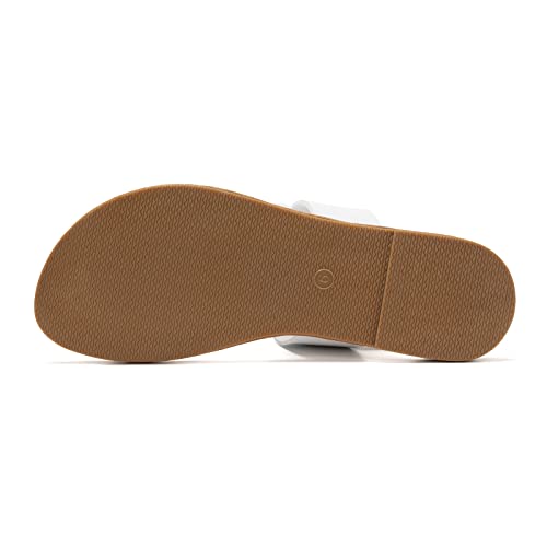 Image of Huayuanwell Women's Slide Sandals Slip On Flat Sandals Flip Flop Thong Sandals Casual Summer Sandals