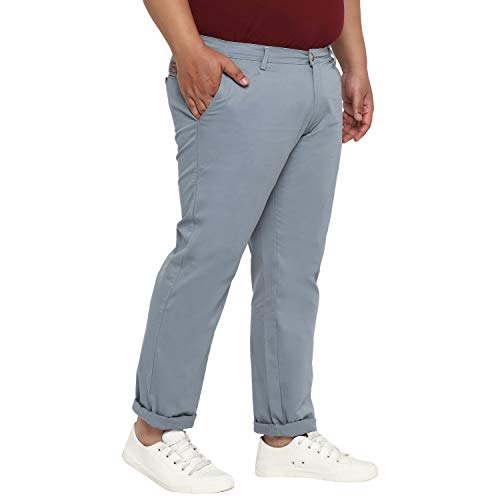 Image of Urbano Plus Men Mid Rise Cotton Regular Fit Casual Chino Pants Stretch