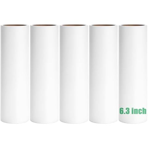 6.3 inch Lint Roller Refills Only, Lint Roller Refills for Pet Hair Extra Sticky 60 Sheets per Roll (6.3'' Wide (Pack of 5, Total 300 Sheets)) Cover