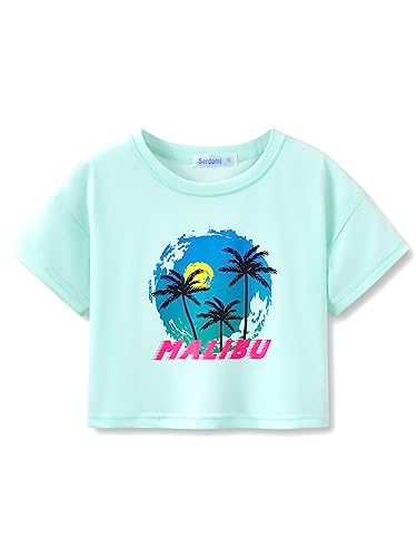 Image of Stylish Graffiti /Butterfly /Tropical Crop Top for Little & Big Girls - Cool Summer T-Shirt Clothes Size 6-18