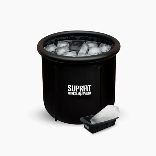Suprfit Ice Tub Eisbad Tonne - Effektive Muskelregeneration durch Kaltwassertraining. Optimale Isolierung für langanhaltende Kälte im Wasser (Mit Eisblock Set (6Stk.))