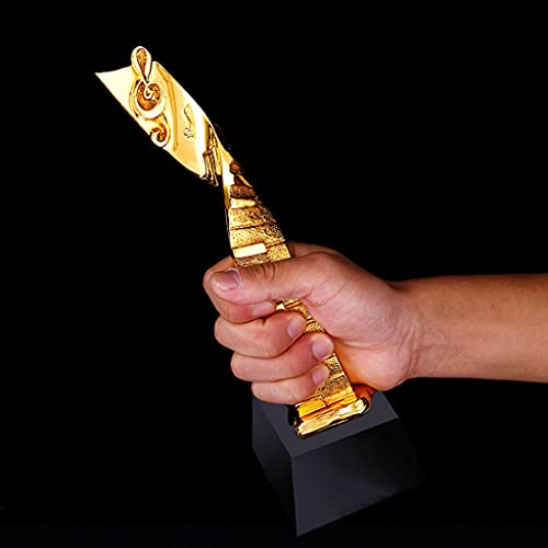 Trofee Van Verguld Hars Aanpassing Van Muziektrofeeën Creatieve Aangepaste Trofee Handtrofee Aanpassing Basisbelettering (Color : Gold, Size : 28 * 8cm) - Image 3