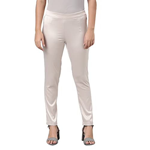 Image of GO COLORS Women Mid Rise Polyester Shiny Pant