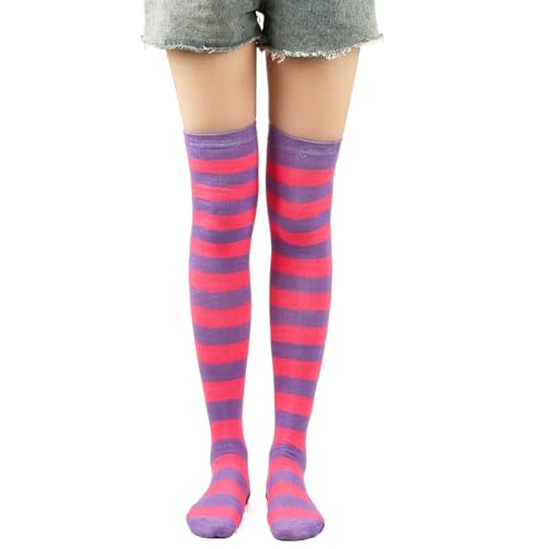 Image of Knee High Socks Women Crazy Socks Striped