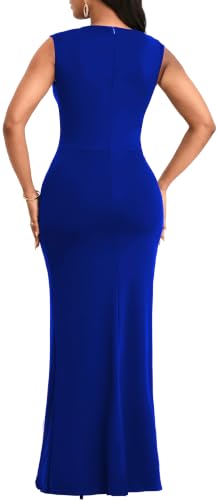 Image of SxClub Formal Dress for Women Cocktail Sexy Bodycon Sleeveless Evening Party Floor Length Long Prom Dresses