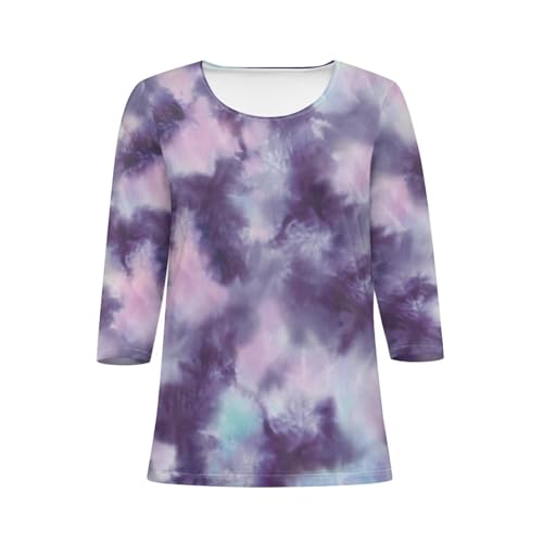 TODIYADDU 3/4 Sleeve Tops for Women Plus Size Tunic Tank Tops Long Sleeve Boat Neck T-Shirts Casual Fall Clothes2