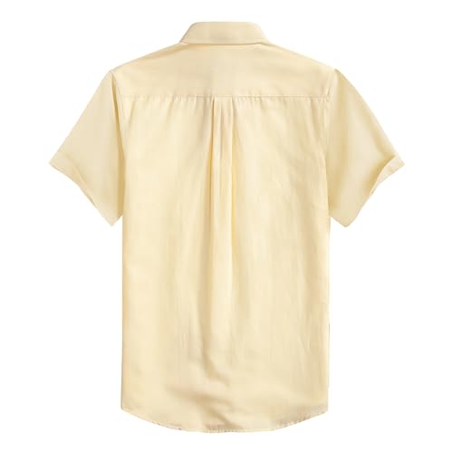 Mens Oxford Shirt Short Sleeve Regular Fit Casual Button Down Shirt with Pocket2