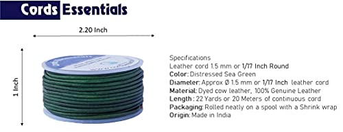 Cords Essentials Round Genuine Leather String Cord, Rope for Jewelry Making Necklaces, Bracelets, Kumihimo Braiding, Wraps - Image 2