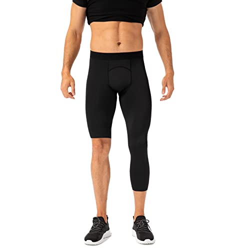 Leggings de compresión de una pierna para hombres mallas running pantalones de baloncesto