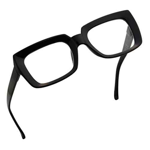 Eyekepper Stylish Reading Glasses Women - Oversized Square Readers Black +0.50