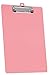 Acrimet Clipboard Letter Size A4 (13 3/8” x 9 7/16”) Low Profile Clip with Side Rulers (Plastic) (Solid Pink Color) (3 Pack)