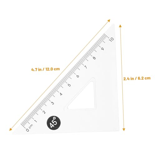 WEKAMOS 12個 透明プラスチック製等辺三角定規 描画 測定用多機能三角尺 学生やデザイナー向け実用ツール