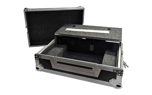 Harmony Cases HCDDJFLX4LT DJ Controller Case Compatible with DDJ-FLX4 with Smooth Glide Laptop Tray Rolling Wheels Adjustable Foam Padding and Chrome Hardware for Superior Durability