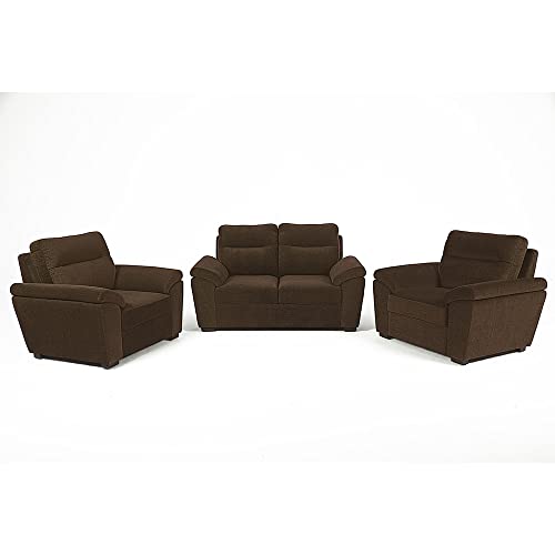 Image of Wakefit Sofa Set | 3 Year Warranty | Sofa 4 Seater, 4 Seater Sofa for Living Room, Wooden Sofa Set, Sofa Set 2+1+1 Seater - Lounger(Malphino : Dark Earth)